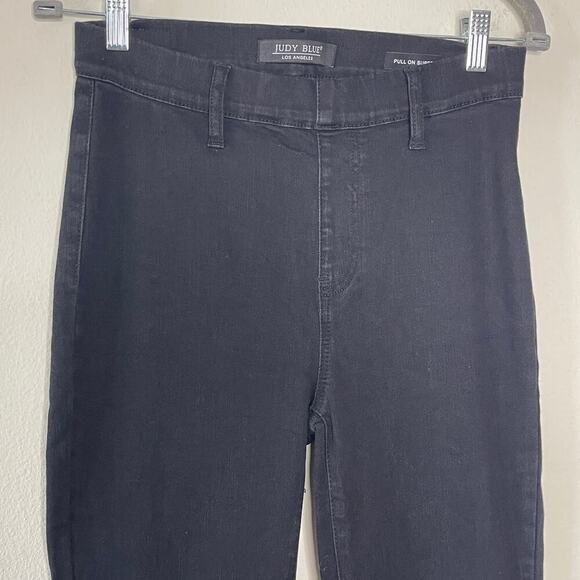 Judy Blue Black Pull On Super Flare Charcoal Wash Stretch Jean Size 5/27 - Picture 3 of 9
